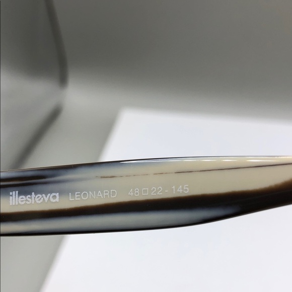 Illesteva leonard sunglasses c.123 cream marble stripe UNISEX, with case, Italy. main image 5